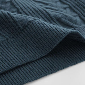 <b>Men</b> Custom Retro Standard Jacquard Knit Pullover Sweater 100% Cotton Breathable Winter Casual Oversized Fit Front Logo Pattern - Product Image 2