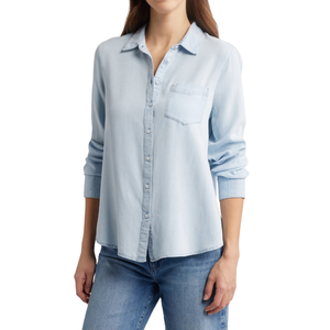 เสื้อเชิ้ตยีนส์ลำลองผู้หญิง สวมใส่สบาย ดีไซน์กระดุม ผ้าฟอก ระบายอากาศได้ดี ผ้าฝ้าย 100% ปรับแต่งแบรนด์ได้ เหมาะสำหรับฤดูร้อนและฤดูหนาว - Product Image 6