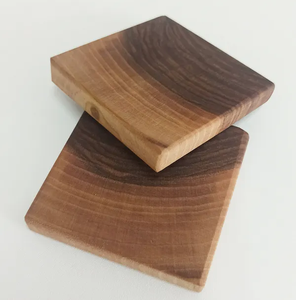 Sous-verres en bois artisanaux de qualité supérieure, sous-verres en bois d'acacia sur mesure, ronds, 4 pièces, sous-verres en bois - Product Image 4
