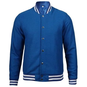 เสื้อแจ็คเก็ตวาร์ซิตี้สีน้ำเงินรอยัลสำหรับผู้ชาย ทรงปกติ ปิดด้วยซิป ปกเสื้อพับได้ สไตล์เพรปปี้ สีพื้น ใส่ได้ในฤดูใบไม้ร่วง - Product Image 6