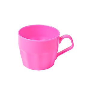 Vaso de plástico a rayas de 190 ml con asa – Taza reutilizable para beber - Product Image 3
