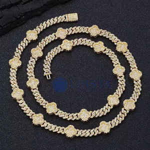 LOISTA Women's 18K Solid Gold Rose Gold Plated Emerald Cut Diamond <b>Statement</b> <b>Necklace</b> GIA Certified Luxury Chain - Product Image 3
