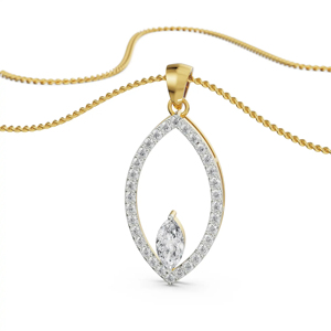 Collier pendentif en or plaqué pour femmes, diamant taillé en marquise, forme goutte d'eau, chaîne torsadée de luxe, à porter au quotidien - Product Image 3
