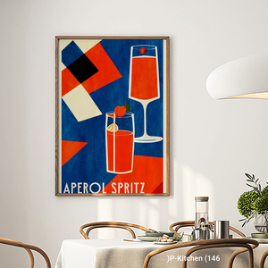 Festive Wall Decoration, Aperol Spritz Graphic Cocktail Illustration Poster, Modern Bar Wall Decor - Product Image 2