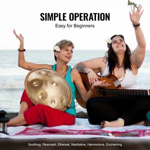 Handpan in Re minore da 22 pollici con 9 note 440Hz, supporto per handpan, borsa per il trasporto, bacchette, strumento musicale per tutte le età - Product Image 6