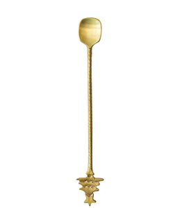 Cuillère à bar en laiton de haute qualité Bold Blossom avec manche en forme de feuille, agitateur à cocktail premium, design durable et tendance, meilleure vente, prix de gros - Product Image 5