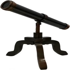 Telescopio decorativo de escritorio Vintage único de alcance marítimo ajustable de latón antiguo con binoculares de soporte y binoculares telescópicos - Product Image 6