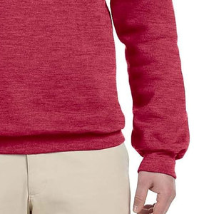 High Quality 100% Cotton Men's Custom Fleece Sweatshirt <b>Red</b> Heavy and Winter Season Appropriate with Custom Logo - Product Image 3