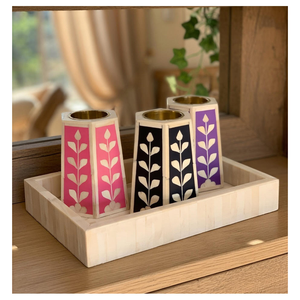 Brûleur d'encens élégant fait main en os, incrustation de nacre, parfum bois de santal et rose, graines d'anis étoilé, écologique, Mubkhar Bakhoor - Product Image 1