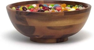 ชามไม้ทำมือ ชามสลัดไม้ธรรมชาติ ภาชนะใส่อาหารสำหรับครัวและโต๊ะอาหาร ขายส่ง - Product Image 6