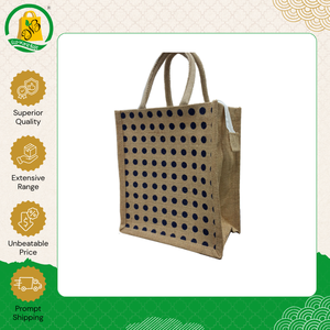 Best Market Price Top Quality Made in India Eco-Friendly Custom Printed Jute Shopping Hand Bags with Cotton <b>Webbing</b> Handle - Product Image 3