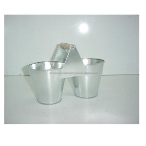 Juego de Tres Macetas Clásicas de Hierro Galvanizado Blancas para Decoración del Hogar, Uso Interior/Exterior, Ecológicas para Hoteles - Product Image 6