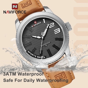 Orologio da Polso NAVIFORCE NF9202 9202 da <span class=keywords><strong>Uomo</strong></span>, al Quarzo, con <span class=keywords><strong>Cinturino</strong></span> in <span class=keywords><strong>Pelle</strong></span> PU, Impermeabile, Quadrante Grande, Sportivo Casual, Luminoso - Product Image 4