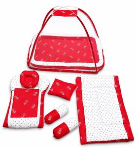 Ensemble de literie de luxe 100 % polyester pour bébé avec moustiquaire, tapis de couchage portable pour nourrisson, oreiller et coussin de soutien, kit de nurserie - Product Image 6