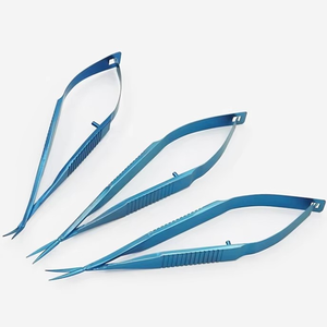 Tijeras de Capsulotomía de Titanio para Disección de Tejidos, 10cm, Ultraligeras, No Magnéticas, Azules, Reutilizables, Herramienta Quirúrgica Oftálmica - Product Image 6
