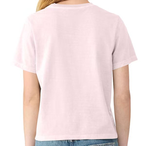 Camiseta Corta Rosa Claro Personalizada para Mujer, Cuello Redondo, 100% Algodón, Estampada, Estilo Casual, Corte Regular - Product Image 3