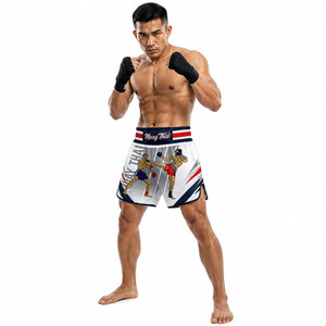Pantalones Cortos de Estilo Urbano para Hombre, para Kick Boxing y Artes Marciales, 100% Poliéster, Bjj MMA, Boxeo y Lucha Libre, Cintura Alta - Product Image 4