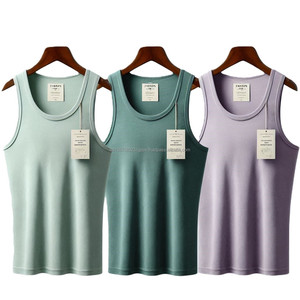 Camiseta sin mangas Premium para hombre Armario básico Essentials Ajuste cómodo Algodón de punto Colores Premium Sin mangas - Product Image 6