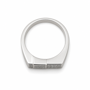 Bague pour homme en argent sterling 925, motif nid d'abeille et grappe de diamants, finition polie, style signet géométrique carré, pour mariage, fête, usage quotidien, haute qualité - Product Image 5