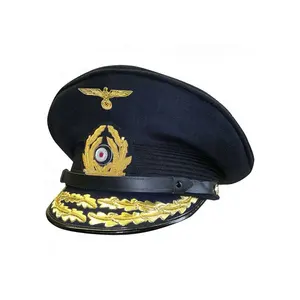 Manufacturers long term wholesale sales of classic white captain hat yacht | security embroidery uniforms