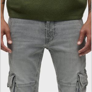 Nuevo diseño, precios razonables, jeans cargo para hombre de color azul claro, casuales, con múltiples bolsillos y logotipo personalizado, de alta calidad. - Product Image 6