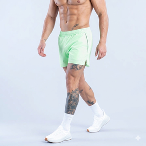 Stylish Men's Gym Shorts Soft Stretch Fabric Breathable Moisture Wicking Apparel Fitness Training Shorts Elastic Waistband Short - Product Image 4