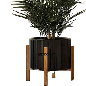 Macetas decorativas de Color negro de último diseño, maceta decorativa antigua de gran tamaño para el hogar, accesorio de jardín de gran venta - Product Image 1