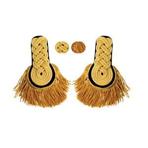 Epaulettes Negros y Dorados de Alta Calidad con Franjas de Hilo Metálico y Diseño sin Cordones para Uniformes - Product Image 6