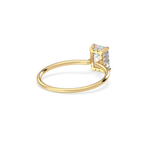 Anillo REYES de Diseño Personalizado en Oro Amarillo de 14K con Diamante Cultivado en Laboratorio HPHT CVD, Halo Oculto, Certificado IGI, Regalo de Boda, Joyería Fina - Product Image 6