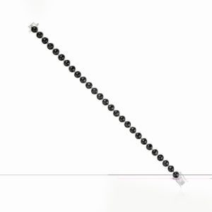 Pulsera de tenis elegante con piedras preciosas naturales de forma redonda en negro estrella, para mujer, en plata de ley 925, precio al por mayor. - Product Image 6