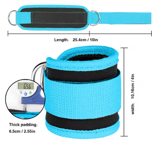 Correas de tobillo ajustables de neopreno con anillo en D, protección profesional para máquina de cable, muñequera acolchada para gimnasio, para ejercicios de glúteos y piernas. - Product Image 2