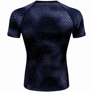 Men's Short Sleeve Snake Skin <b>Print</b> Compression Rash Guard Quick Dry Stretch Athletic <b>Surf</b> Swim Shirt - Product Image 3