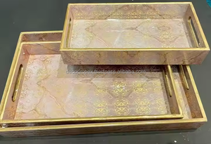 Bandeja de servicio de madera con temática navideña-Vajilla de MDF personalizada con estampado de esmalte - Product Image 3