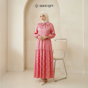Vestido Gamis Musulmán para Mujer Shouqin Hazel, Satén de Seda, Elegante, Moderno, Estampado, Manga Larga, Abaya Modesta, Tallas Grandes XS-XXL, Venta al Por Mayor - Product Image 2