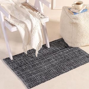 Handcrafted Modern Office Style Herringbone Cotton <b>Rugs</b> Reversible Farmhouse Area <b>Rug</b> Braided Chindi Area <b>Rug</b> - Product Image 1