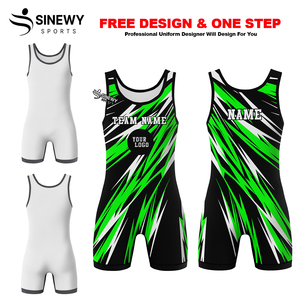 Factory Wholesale Custom Design Wrestling <b>Singlet</b> with Front Logo 100% Polyester Breathable & Quick Dry - Product Image 2