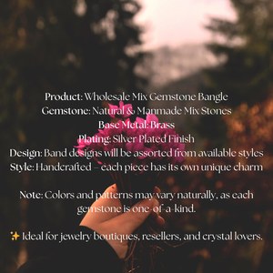 Multi Gemstone Agate Vintage Peace Design Silver Plated Unisex Cuff <b>Bangles</b> Yoga Stress Relief Mindfulness Party Wear Assorted - Product Image 2