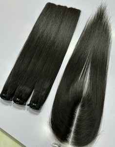 Hot selling Natural Black Wavy Weft Color Hair 100% Raw Vietnamese Human Hair No <b>tangle</b> No Shedding Wholesale - Product Image 1