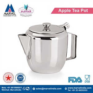 Classic Stainless Steel Tea Pot with Pour Spout, Ergonomic Handle Apple Tea Pot - Product Image 2
