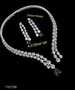Elegante Juego de Collar con Colgante de Lágrima Rosa, Chapado en Plata, con Piedra Tallada en Forma de Pera, Joyería de Lujo para Bodas y Fiestas para Mujer - Product Image 2