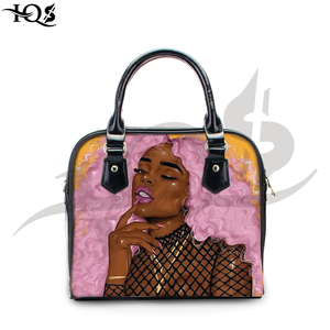 Customizable Genuine Leather Crossbody <b>Handbag</b> Black Zipper Fashion Design <b>Big</b> Space Custom Image Printing Drop Shipping Service - Product Image 4