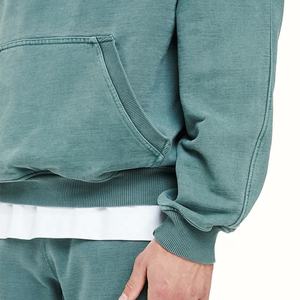 Sweat à capuche pour homme de haute qualité, coupe classique, en molleton de coton épais, à épaules tombantes, coupe-vent, respirant, avec logo frontal, idéal pour l'hiver - Product Image 6