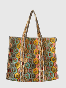 Sac fourre-tout en toile à motif floral avec broderie, style bohème, ouverture supérieure, pour le shopping en toutes saisons - Product Image 4