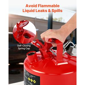 Tanica di Sicurezza per Gas in Acciaio Inox da 2,5 Galloni Tipo II Rossa con Arresto Fiamma e Coperchio Autobloccante per Stoccaggio Benzina - Product Image 2