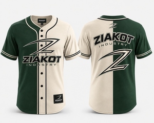 ZIAKOT Men's <b>Baseball</b> Jersey Sublimated Short Sleeve Regular Fit Gradient Color Pattern Quick Dry Sport Apparel - Product Image 2