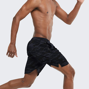Shorts de course pour hommes en toile respirante à séchage rapide avec logo personnalisé imprimé sur le devant et cordon de serrage - Product Image 5