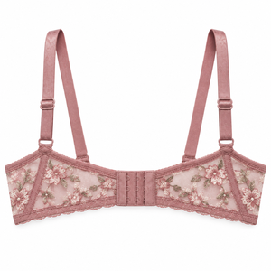 Soutien-gorge balconnet brodé en maille pour femme, avec armatures, dentelle florale transparente, bonnets 3/4, bretelles réglables, élégant - Product Image 5