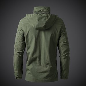 Customized Spring Autumn Casual Men's Coat Hooded Softshell <b>Jacket</b> Contrast Color <b>Zip</b> <b>up</b> Waterproof Men's <b>Jacket</b> - Product Image 4