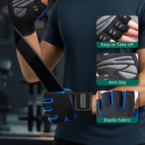 Professional Weightlifting <b>Gloves</b> with Full Palm Protection, Breathable Fabric, Anti-Slip Grip for Gym Workout, Cycling - Product Image 3
