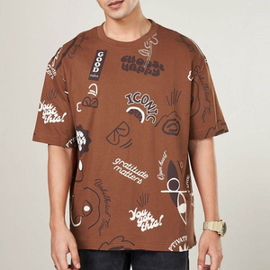 T-shirt imprimé pour homme, motif graphique contemporain, col rond, décontracté, pour tous les jours, tissu doux, manches courtes, coupe régulière confortable, élégant - Product Image 1